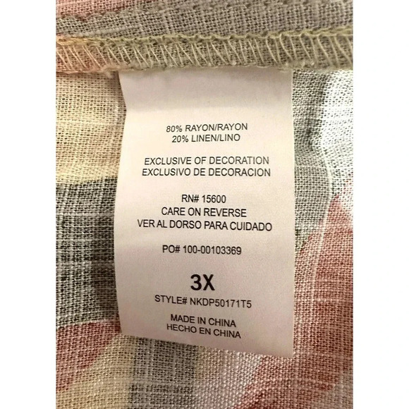 NWT REWIND Women Sleeveless Pullover V-Neck Smocked Back Keyhole Dress Size 3X - Picture 12 of 13